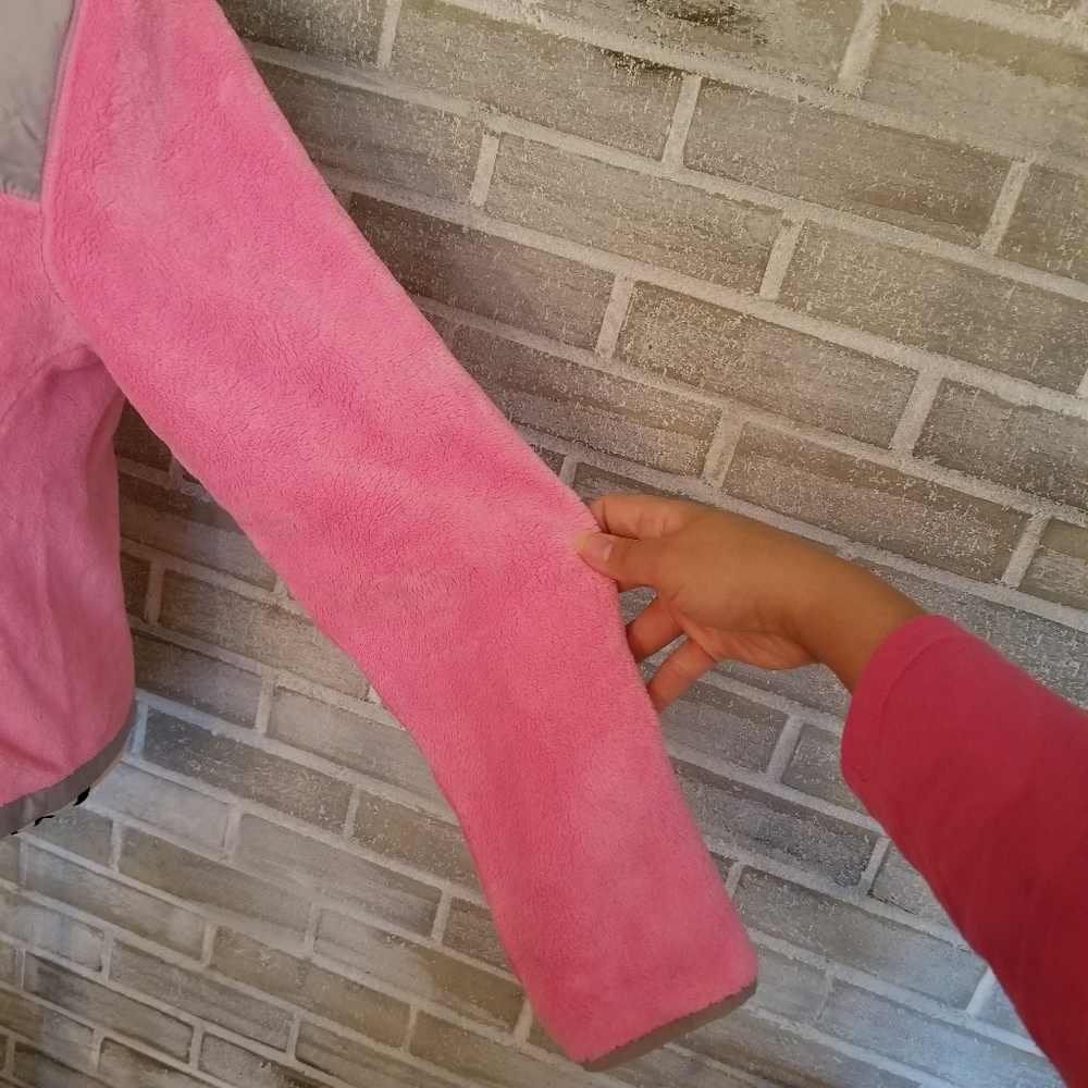 Danskin Fuzzy Sweater With Zipper, Pink and Gray, SIZE M. - Picture 7 of 16